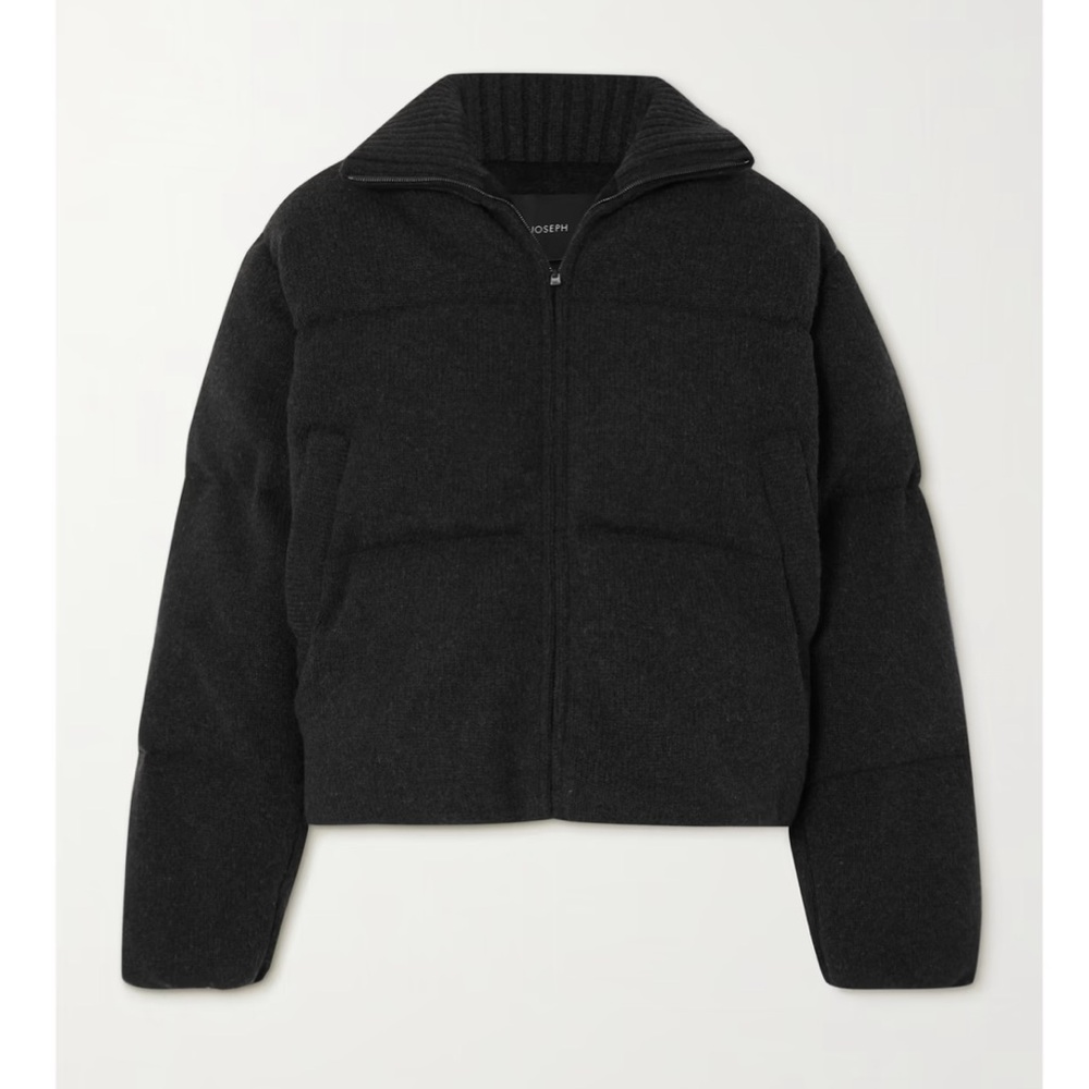 JOSEPH Cropped quilted merino wool down jacket